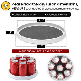 LANDNEOO two-pack turntables organize pantry cans and snacks neatly.