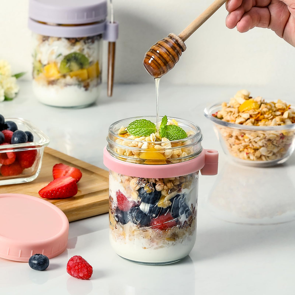 LANDNEOO leakproof jars fit lunch boxes and car cups for on-the-go meals