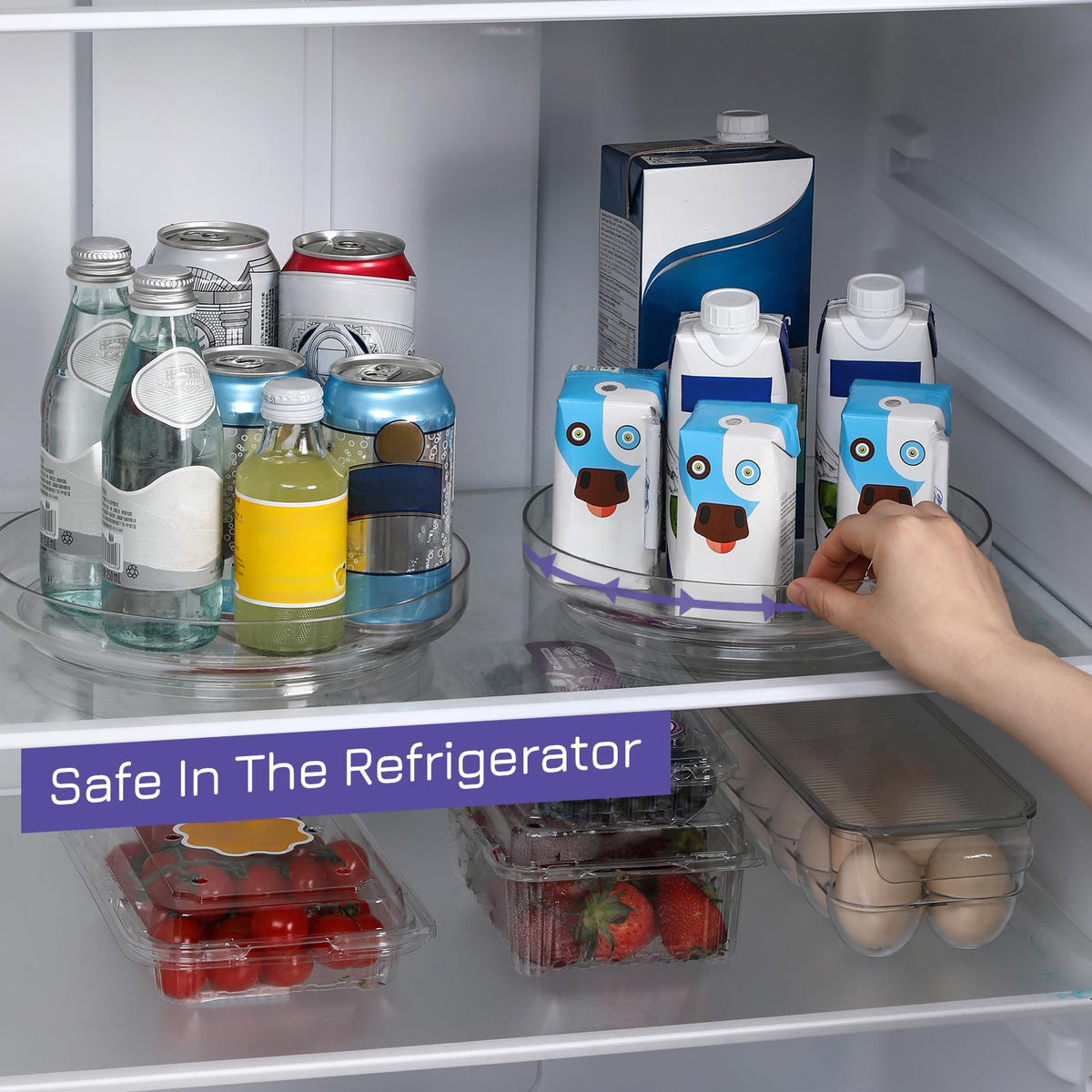LANDNEOO pantry turntable keeps snacks and drinks neatly arranged for quick grab-and-go