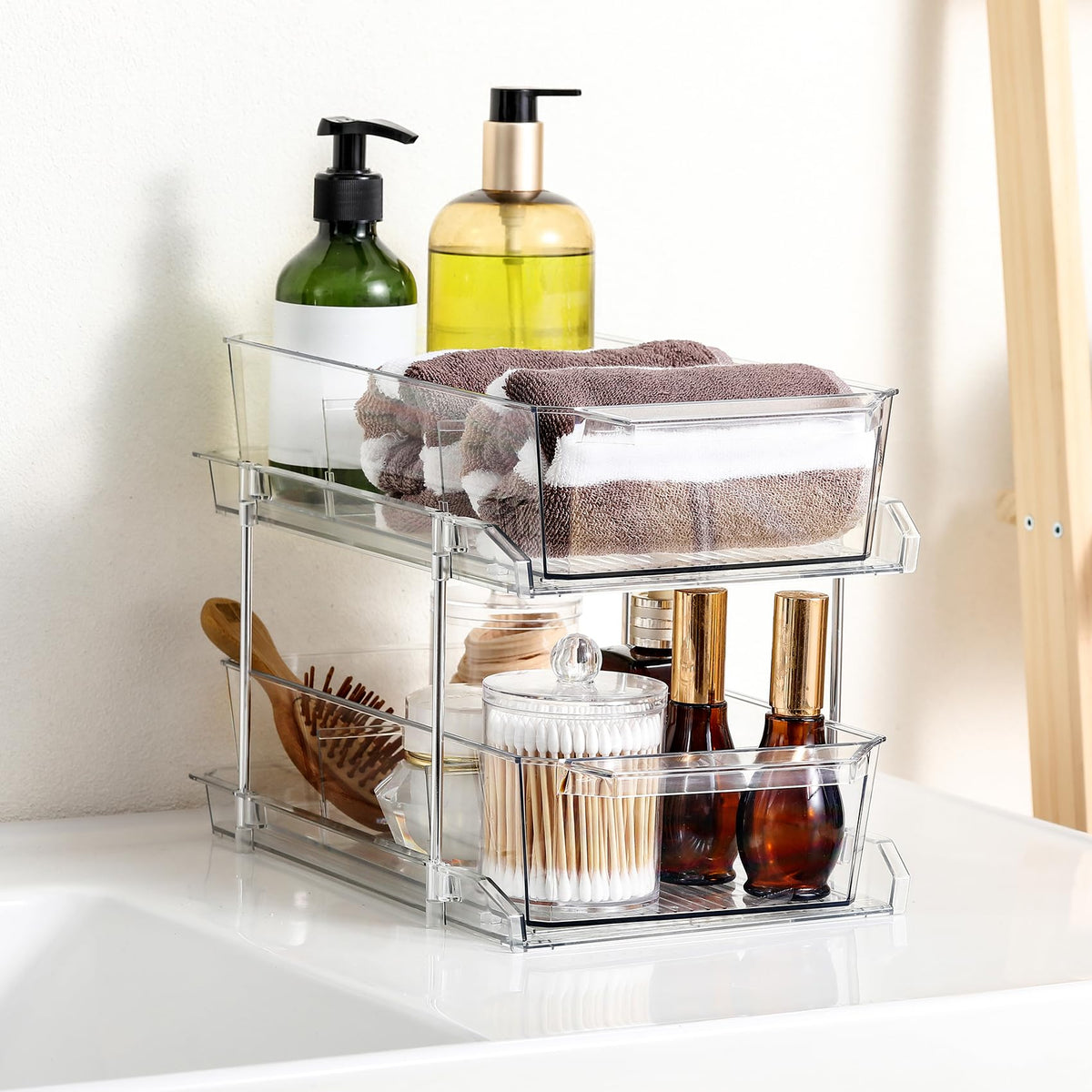 LANDNEOO refrigerator storage organizer keeps small containers accessible and easy to locate
