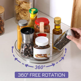 LANDNEOO spice rack lazy susan boosts pantry organization and spice jar access