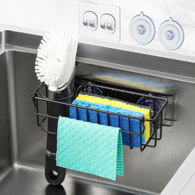 LANDNEOO sponge holder with suction cups keeps sponges organized and dry