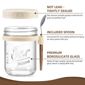 LANDNEOO stainless steel spoon stored in the built-in holder for on-the-go use.