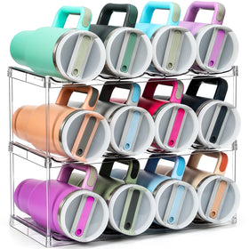 LANDNEOO Stanley 40oz bottle organizer neatly arranges large bottles for easy access.