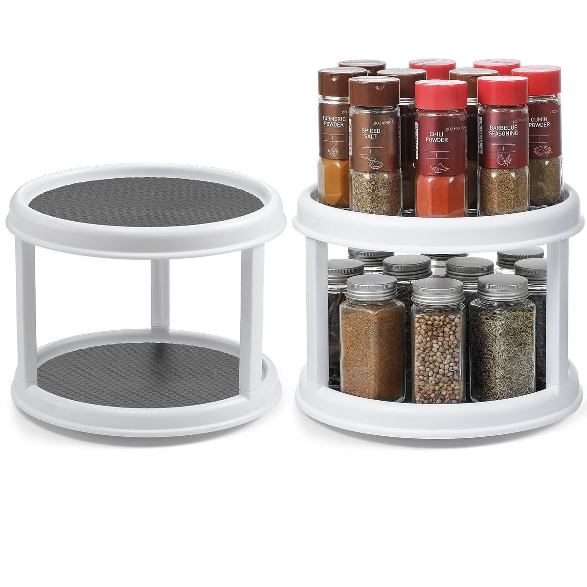 LANDNEOO turntable lazy susan 2-tier 10in for easy pantry access
