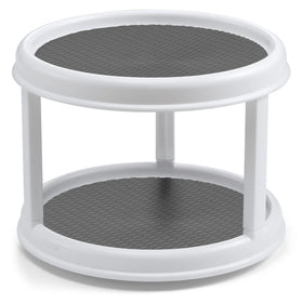 LANDNEOO vanity makeup organizer on rotating shelf for easy setup