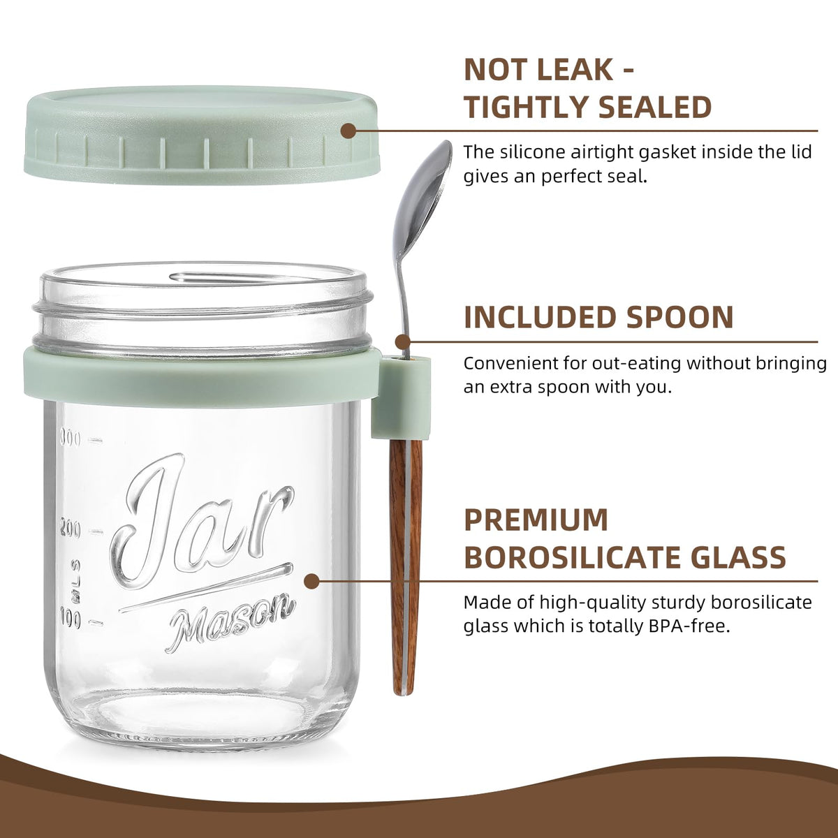 LANDNEOO wide-opening jar shown for easy filling and cleaning.