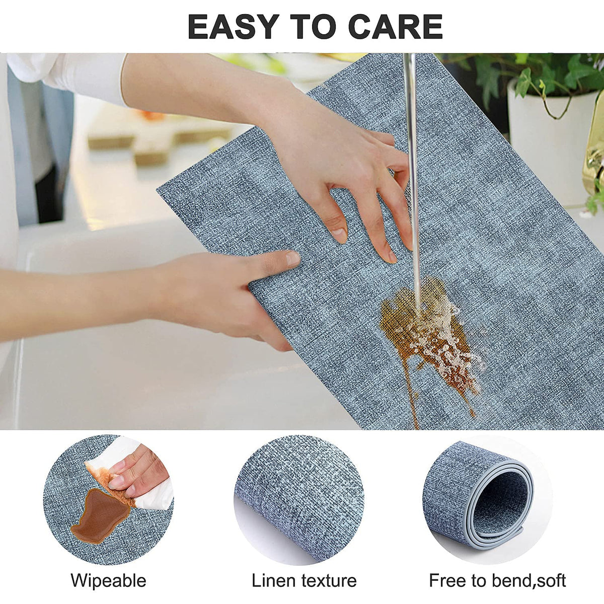 LANDVIEW placemats in blue are durable and water-resistant for everyday use.