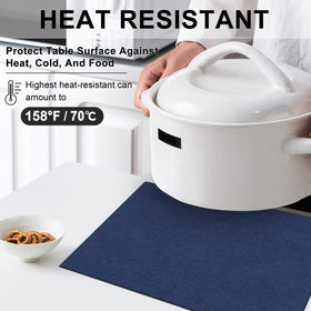 LANDVIEW placemats navy blue on dining table demonstrates versatile use