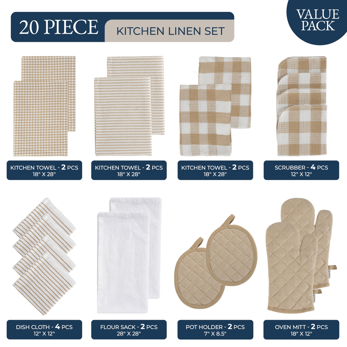 LANE LINEN terry cloths ideal for heavy-duty scrubbing and quick cleanup.