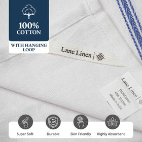 Lane Linen blue stripes add elegant charm to any kitchen setup