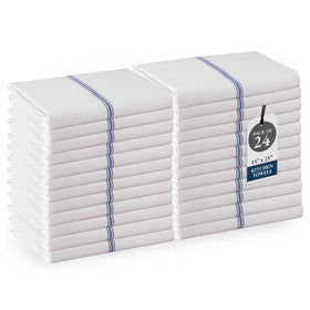 Lane Linen blue stripe dish towels stack for durable daily use