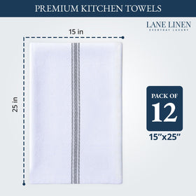 Lane Linen cotton dish towels close-up shows absorbent fibers for quick drying.