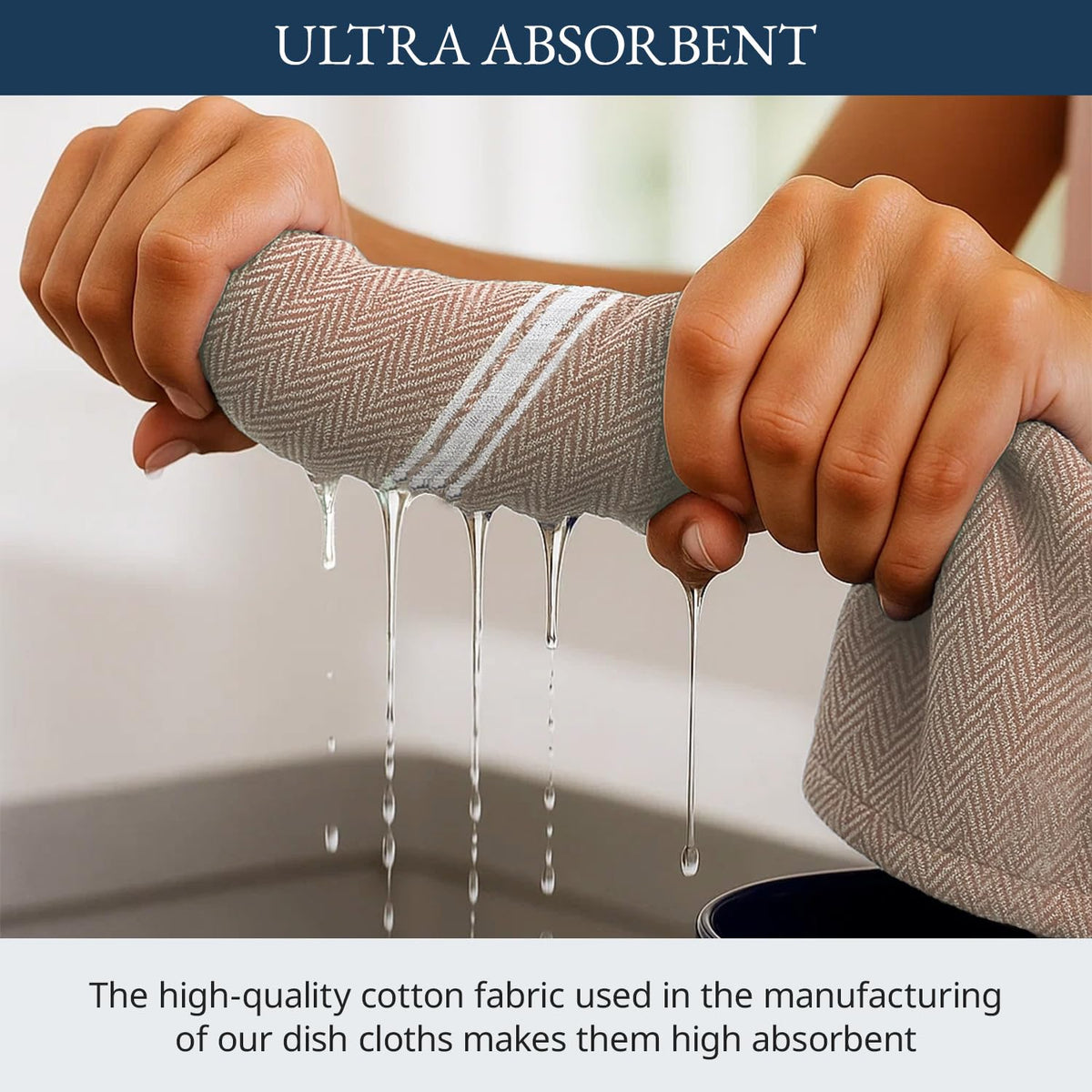Lane Linen dishcloths with high absorbency for spills and wiping.