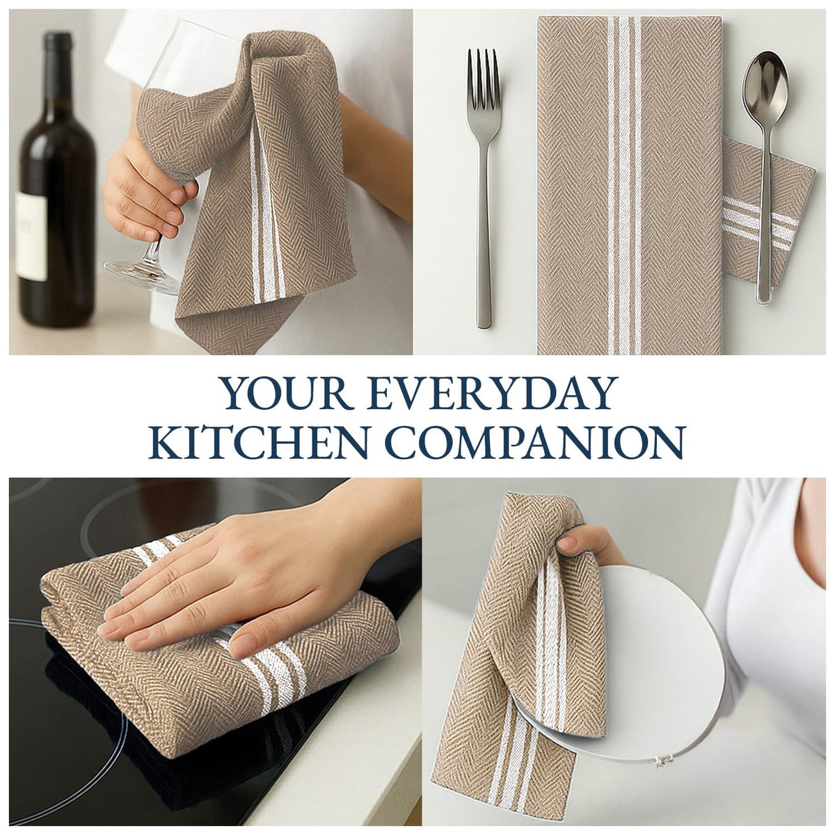 Lane Linen durable towels ideal for daily kitchen tasks and drying hands.