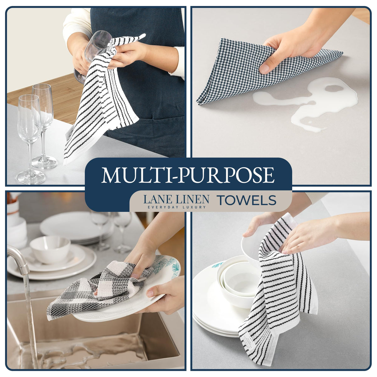 Lane Linen flour sack tea towels ideal for baking and glass polishing