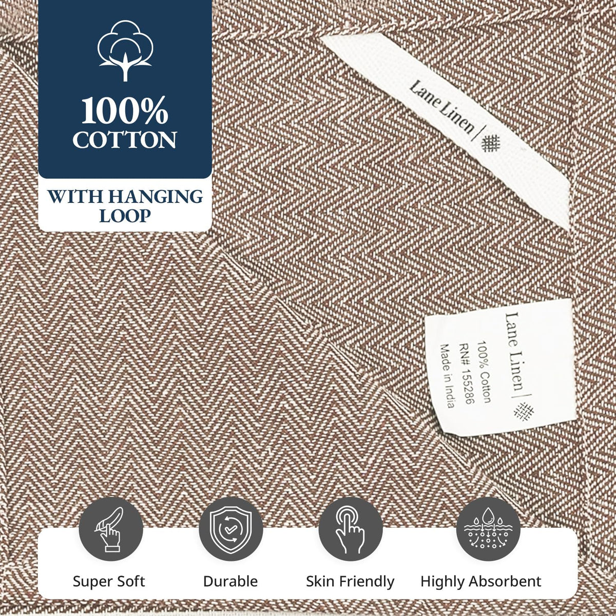 Lane Linen gift-set beige towels perfect for home cooks and hosts.