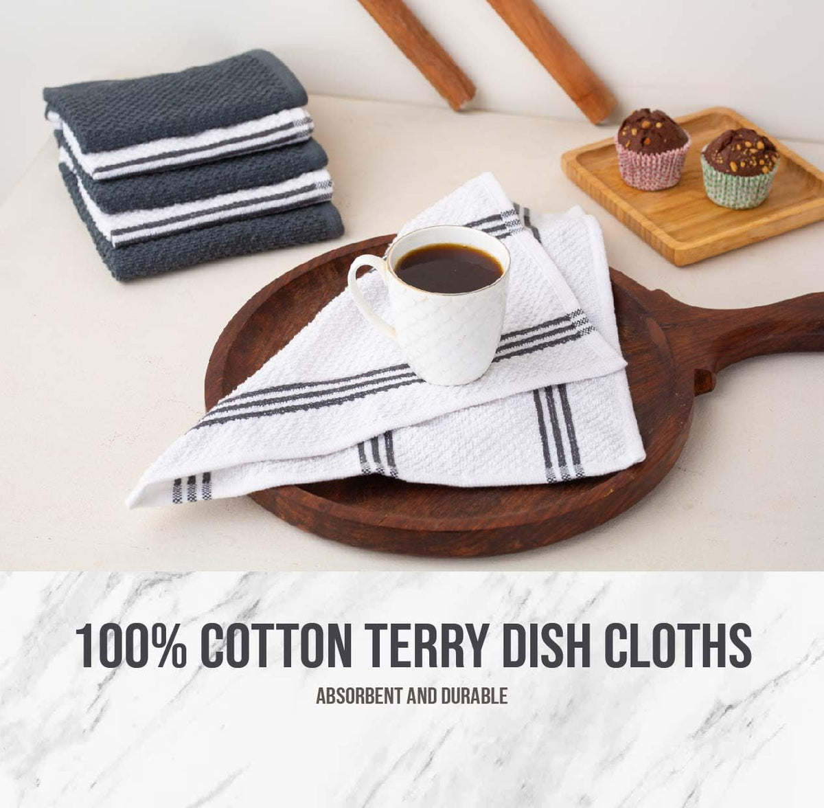 Lane Linen oven mitts resist heat up to 500°F for safe handling.