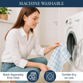 Lane Linen Indigo Towels 18x28 Inch Size, large coverage for meals and spills.
