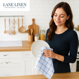 Lane Linen Indigo Towels Gift Ready Pack, ideal hostess gift.