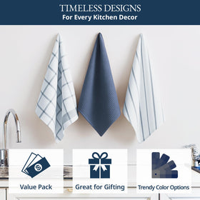 Lane Linen Indigo Towels Striped Design, a stylish kitchen essential.
