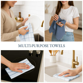 Lane Linen Indigo Towels Washed-Durable, maintains color after many washes.
