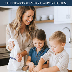 Lane Linen dense cotton towels soak spills efficiently on countertops