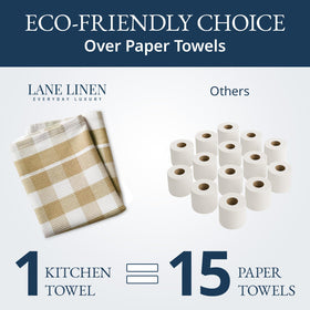 LANE LINEN kitchen towels 18x28 in beige for versatile drying and handling