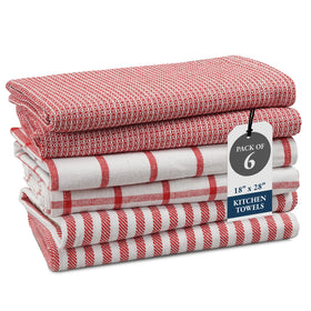 Lane Linen 100% cotton towels folded on counter ready for quick drying