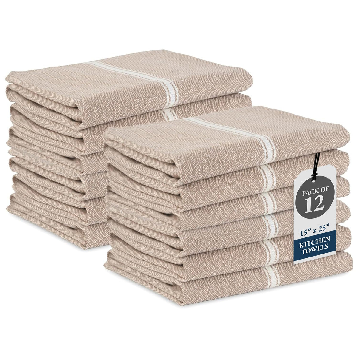 Lane Linen kitchen towels absorbent 14x25 beige for quick cleanups.