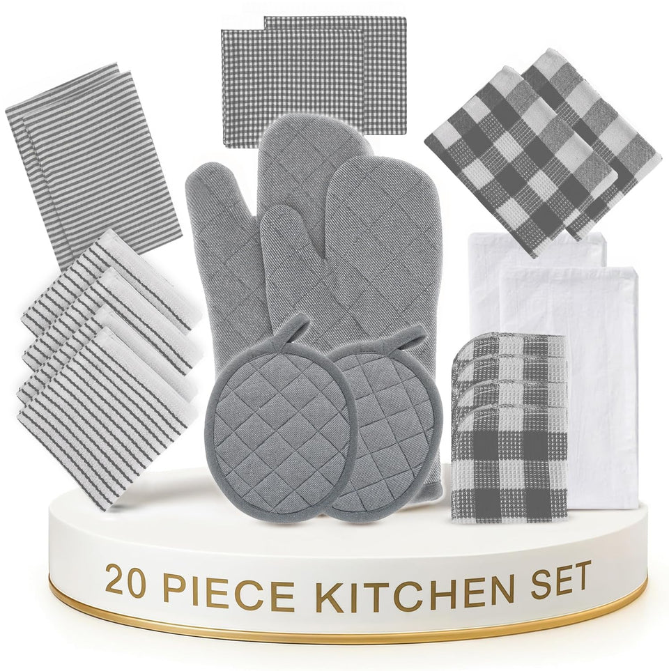 LANE LINEN flat-weave kitchen towels for streak-free drying and quick absorption