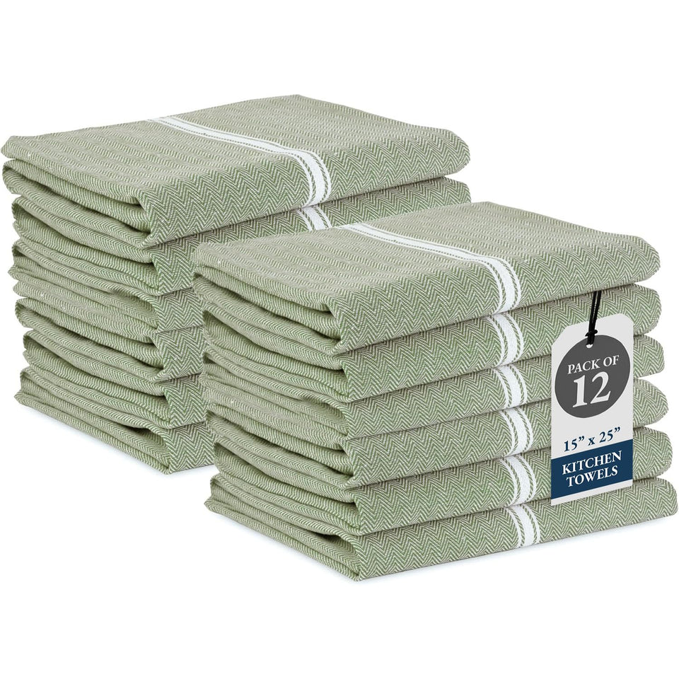 Lane Linen olive kitchen towel pack of 12 towels ready for daily use