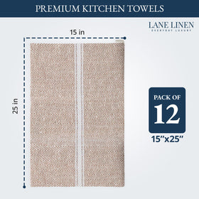 Lane Linen soft beige towels with durable cotton for long-lasting use.