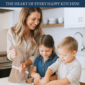 Lane Linen striped design multi-use towels suitable for dishes and hands.