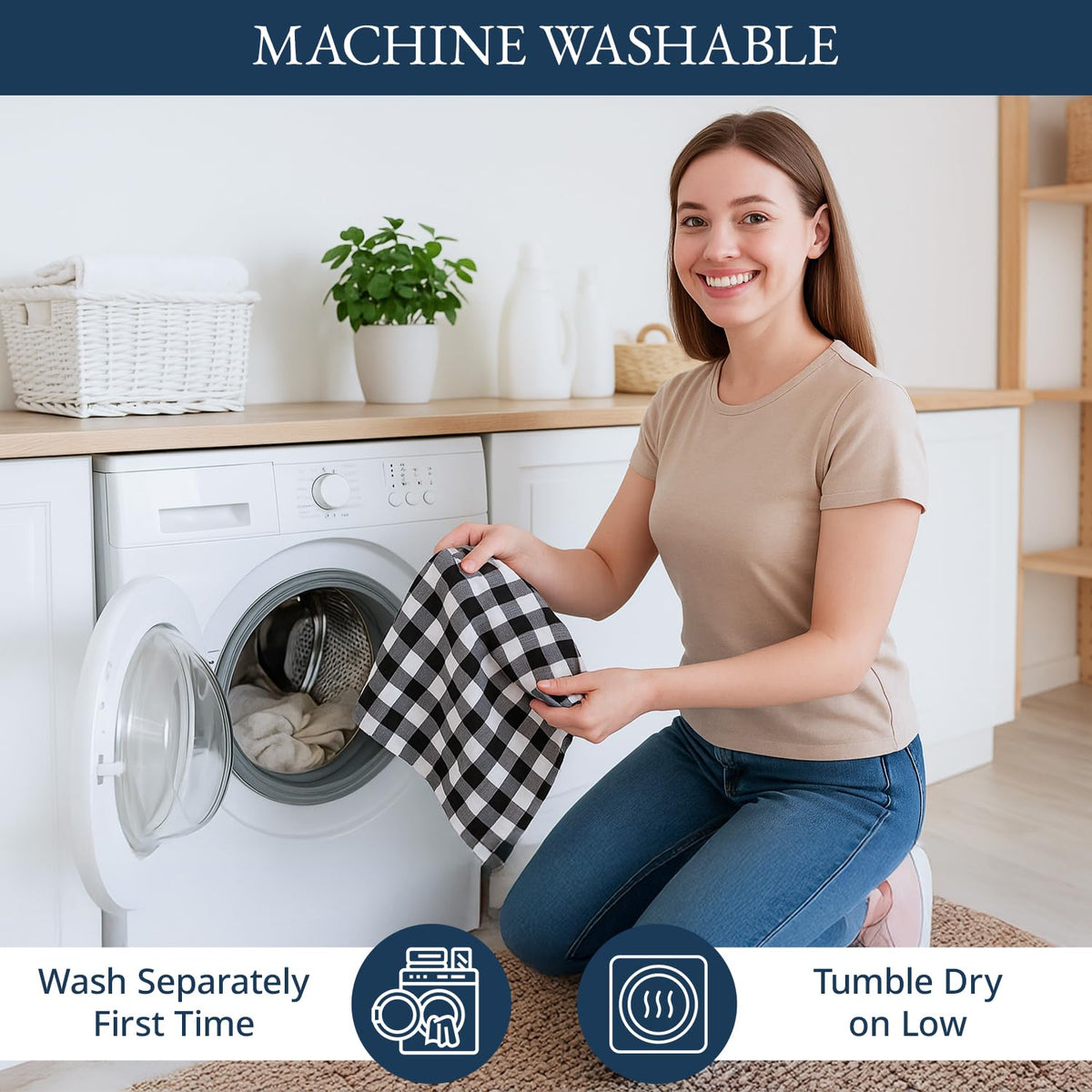 Lane Linen machine washable towels stay soft after washing.