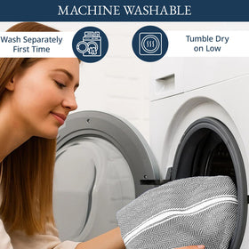 Lane Linen machine-washable towels designed for easy care and lasting softness.