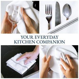 Lane Linen multi-use towels function as napkins or hand towels.