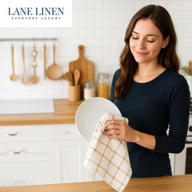 Lane Linen olive towels machine-washable for repeated use