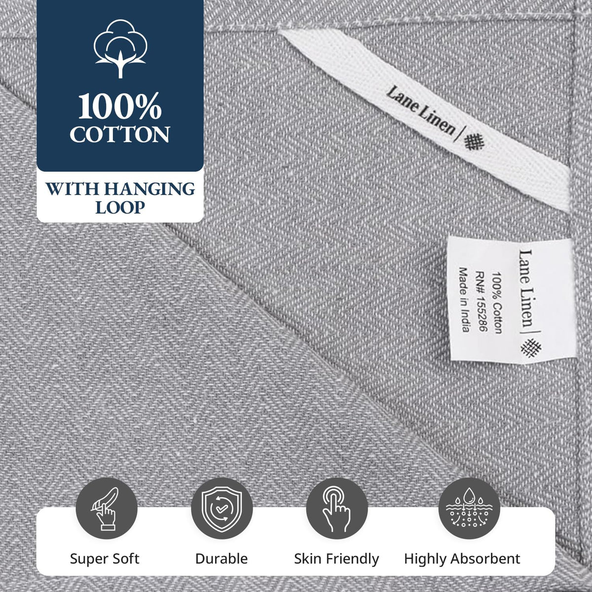 Lane Linen pack of 12 towels keeps you stocked for daily kitchen routines.