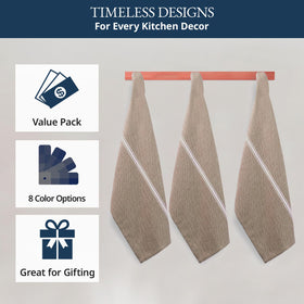Lane Linen 12-pack towels ready for dishes and messes in the kitchen.