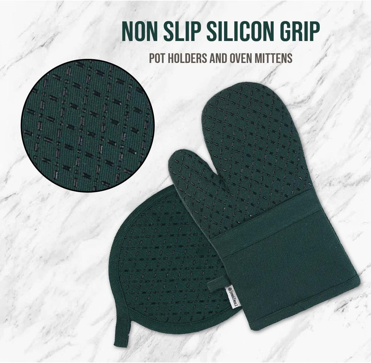 Lane Linen silicone oven mitts with grip for safe handling
