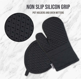 Lane Linen silicone pot holders with non-slip grip for safe handling.