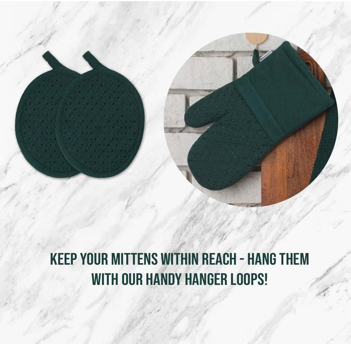 Lane Linen silicone pot holders with non slip grip and protection