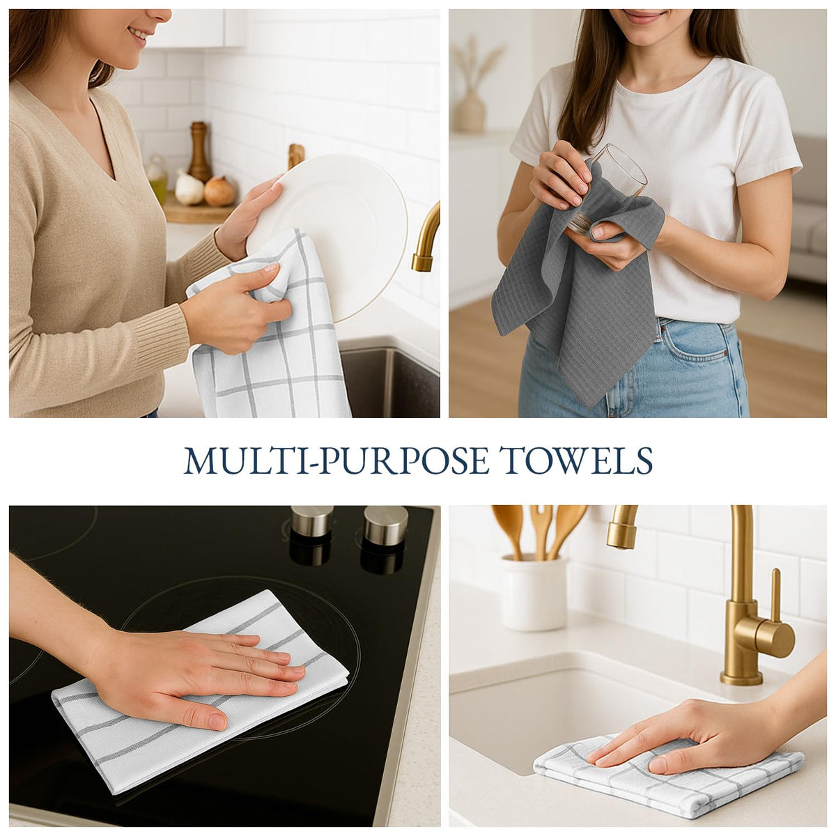 LANE LINEN soft premium cotton fabric for delicate dishes and hands grey