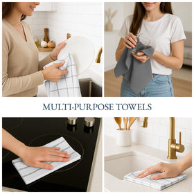 LANE LINEN soft premium cotton fabric for delicate dishes and hands grey