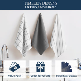 LANE LINEN striped pattern towels grey add elegant touch to counters