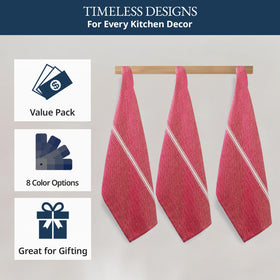 Lane Linen striped design towels add style to kitchen storage