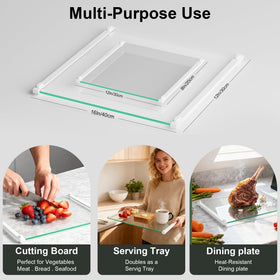 LANGBOHOS Tempered Glass Surface with white silicone grip improves stability.