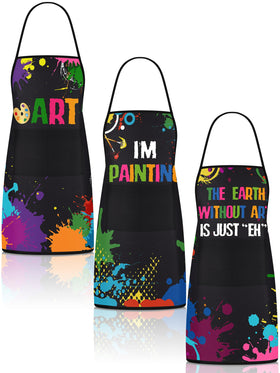 Langyiwee painting apron colorfully designed 3-pack protects clothes during painting