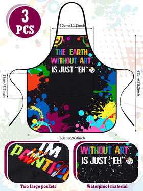 Langyiwee painting apron with pockets holds brushes and tools easily